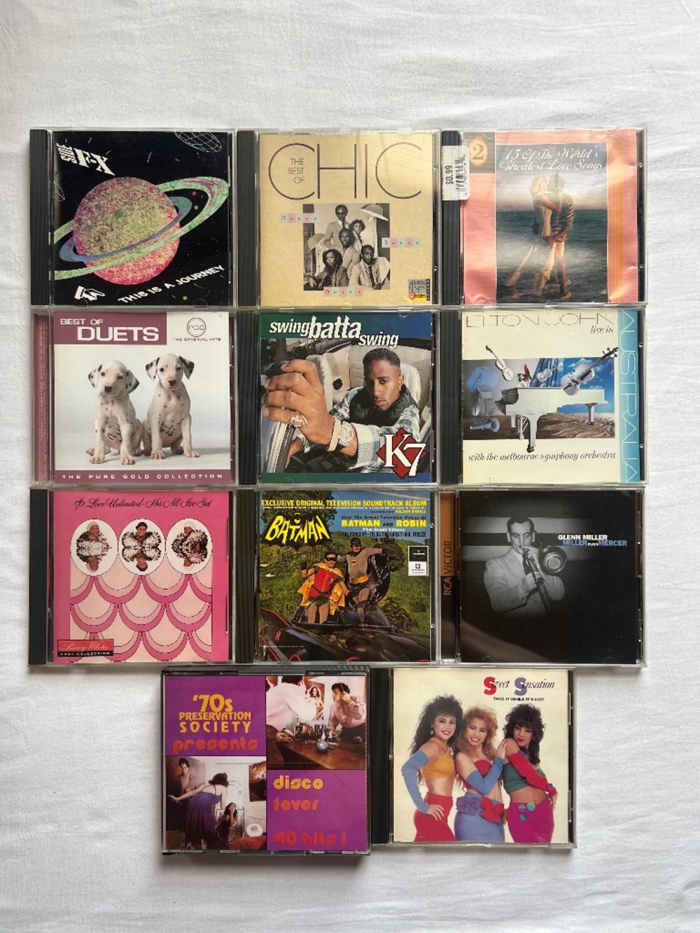 Vintage Mixed Music CD Lot - Set of 11 Discs (Freestyle, Disco, Soundtrack, Pop)